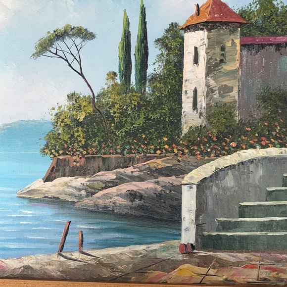 Rossini Italian Artist ๐ผ Original Oil Painting Canvas - Villa Size 10โ x 12โ. - Picture 3 of 5